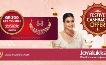 ദീപാവലി പ്രമാണിച്ച് ജോയ്ആലുക്കാസിന്റെ ക്യാഷ് ബാക്ക് ഓഫർ ; 3000 ഖത്തർ റിയാലിന് സ്വർണം വാങ്ങുമ്പോൾ 300 റിയാലിന്റെ ഗിഫ്റ്റ് വൗച്ചർ നേടാം
