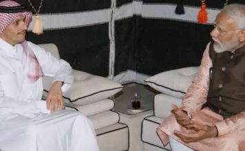 ശൈഖ് മുഹമ്മദ് ബിൻ അബ്ദുൽറഹ്മാൻ ബിൻ ജാസിം അൽതാനി ദോഹയിൽ മോഡിയുമായി കൂടിക്കാഴ്ച നടത്തി..