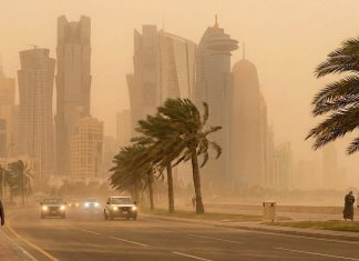 ഖത്തറിൽ ശക്തമായ പൊടിക്കാറ്റ് വീശിയടിക്കുന്നതിനാൽ ജനങ്ങൾ അതീവ ജാഗ്രത പാലിക്കണമെന്ന് കാലാവസ്ഥാ നിരീക്ഷണ കേന്ദ്രം..